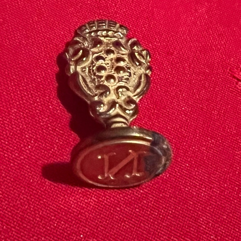 Vintage Gold Decorative Seal Stamp, N